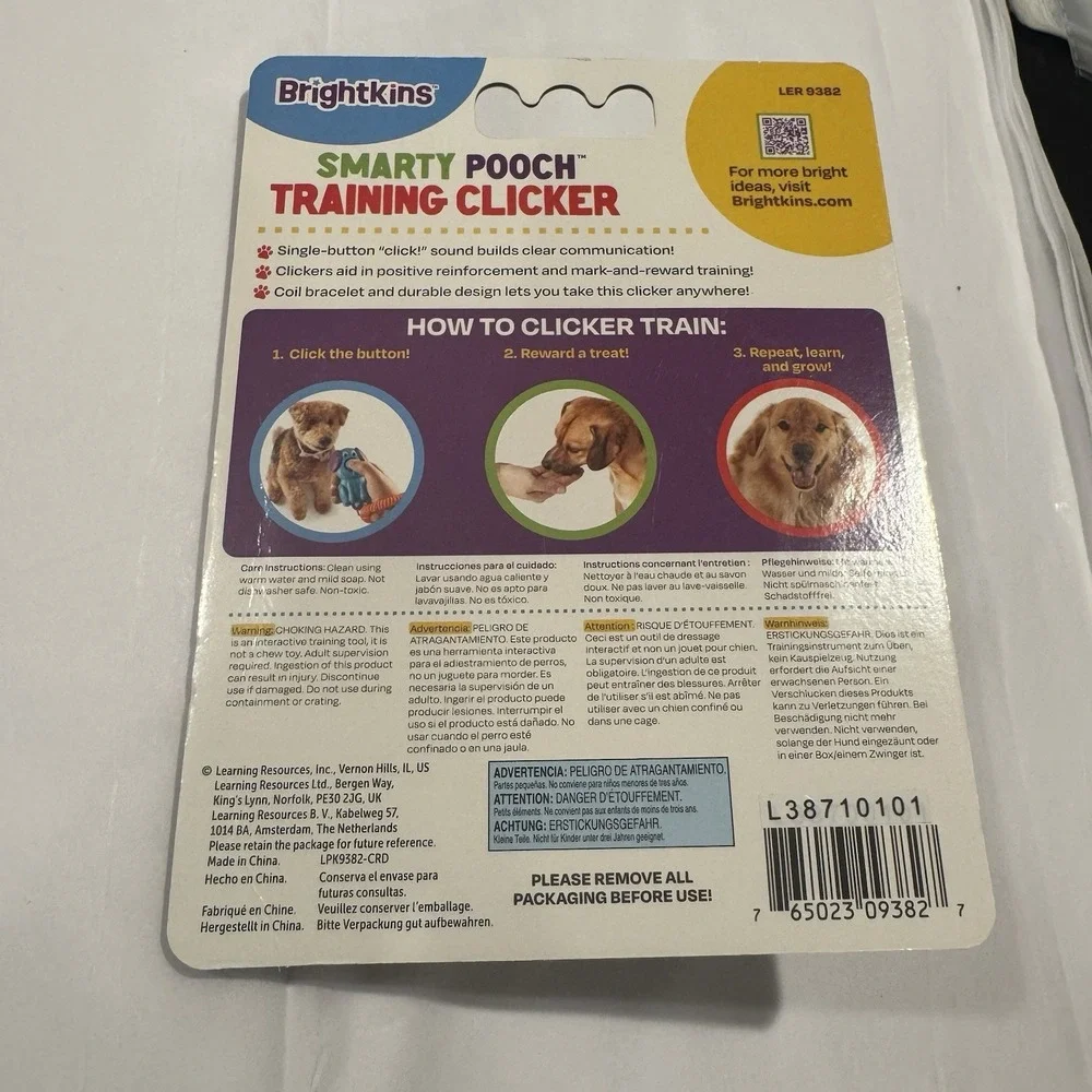Brightkins Smarty Dog Training Clicker with Wristband, Dog Toy